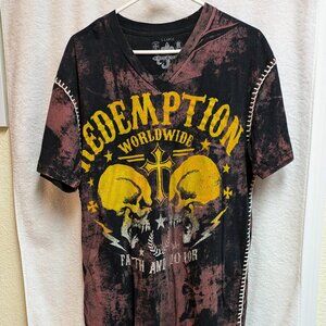 REDEMPTION men's unique graphic tee-shirt from RAW STATe by Affliction - size XL